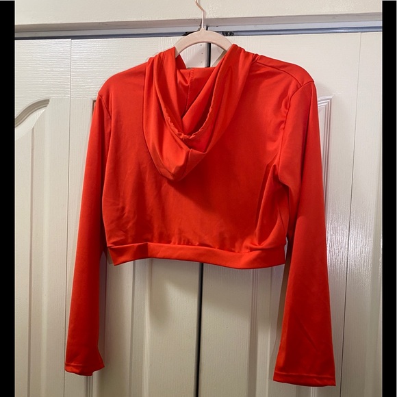 Solid Colored hooded zipper leisure Two Piece Pants Set - Picture 4 of 5